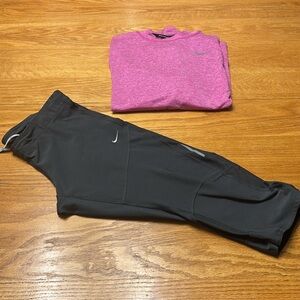Women’s Nike Heather Pink Top and Charcoal Leggings